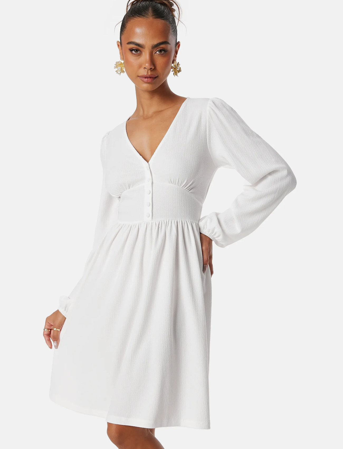 BUBBLEROOM Structure Button Short Dress korta klänningar dam – bild 7