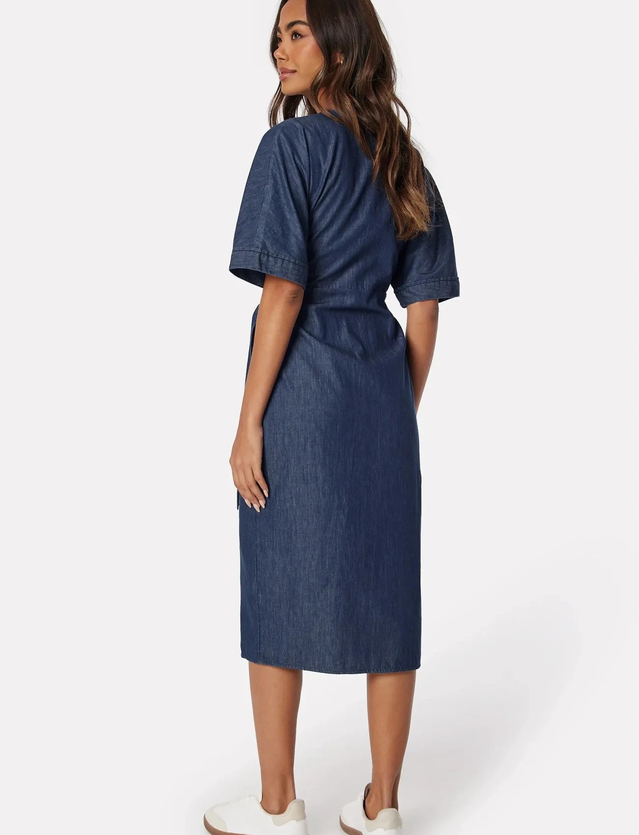 Happy Holly Denim Wrap Dress omlottklänningar dam – bild 9
