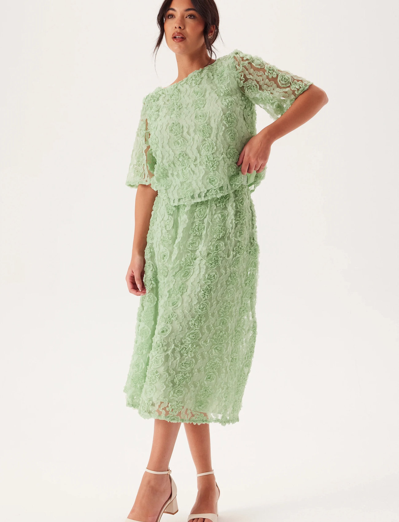 BUBBLEROOM 3D Flower Midi Skirt midikjolar dam – bild 7
