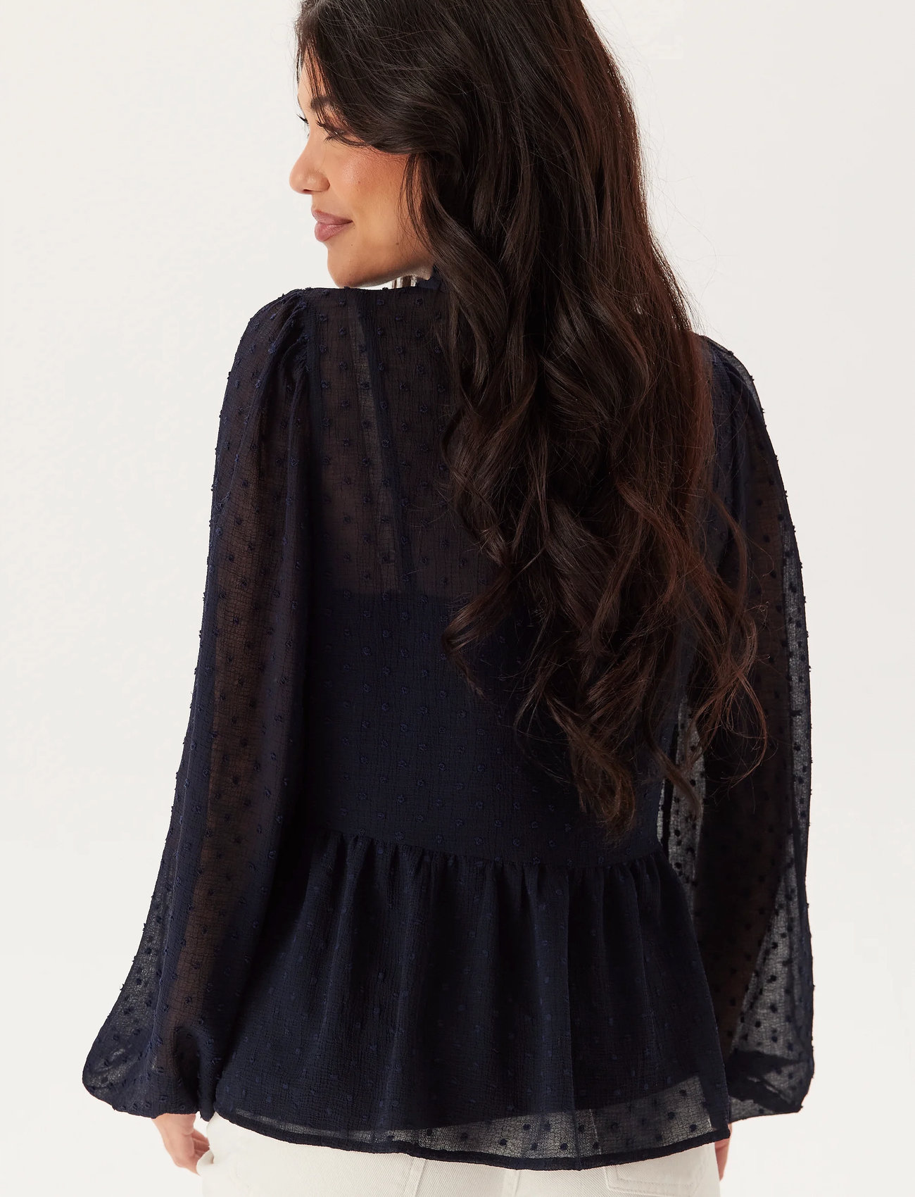 Happy Holly Peplum Dobby Dot Blouse skjortor & blusar dam – bild 9