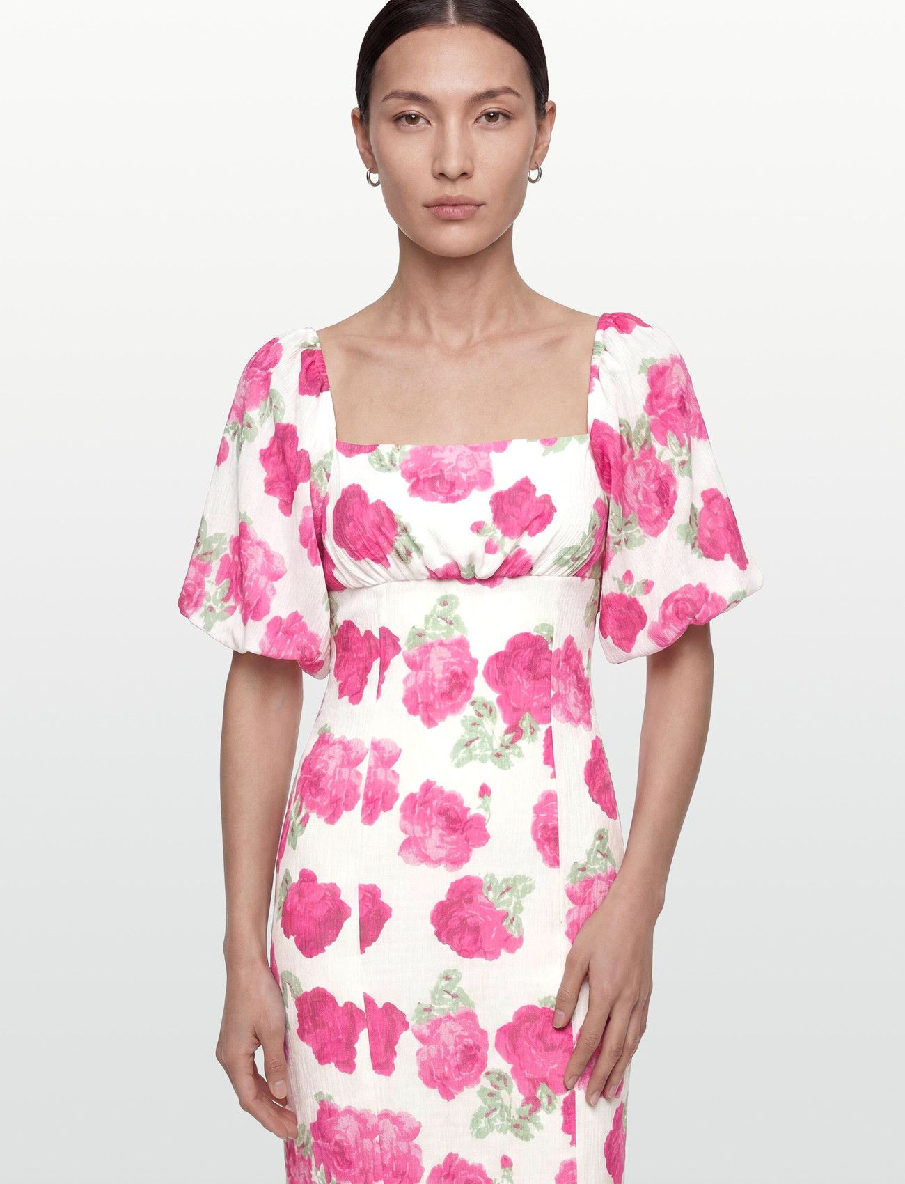 BUBBLEROOM Volume Sleeve Midi Dress midiklänningar dam – bild 8