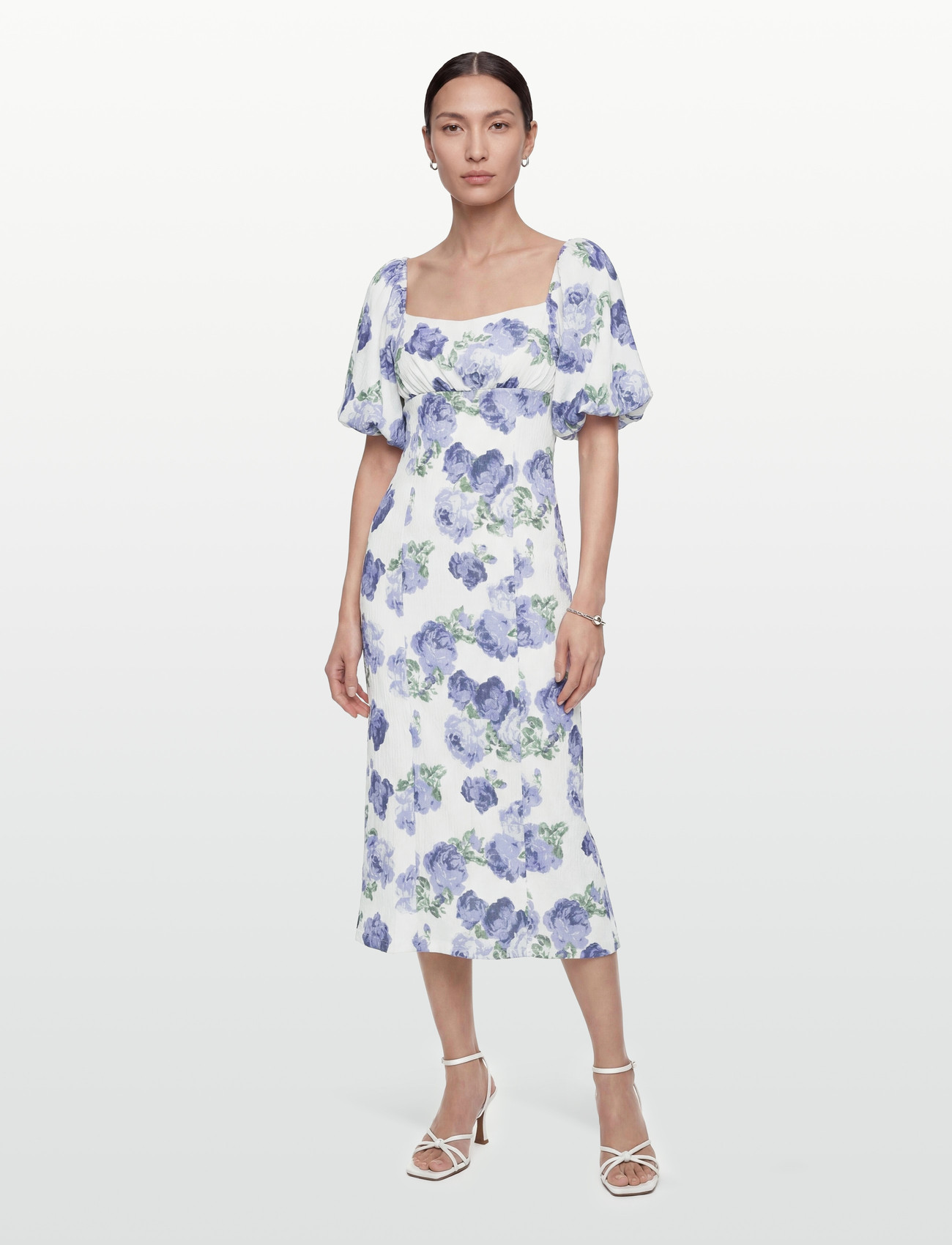 BUBBLEROOM Volume Sleeve Midi Dress midiklänningar dam – bild 6
