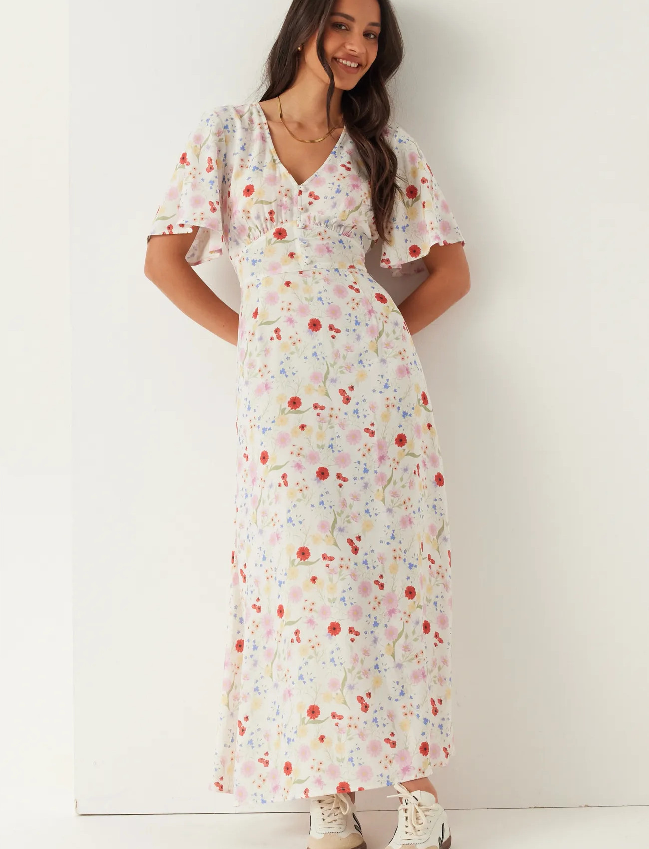 Bubbleroom Butterfly Sleeve Viscose Maxi Dress - - 34 1