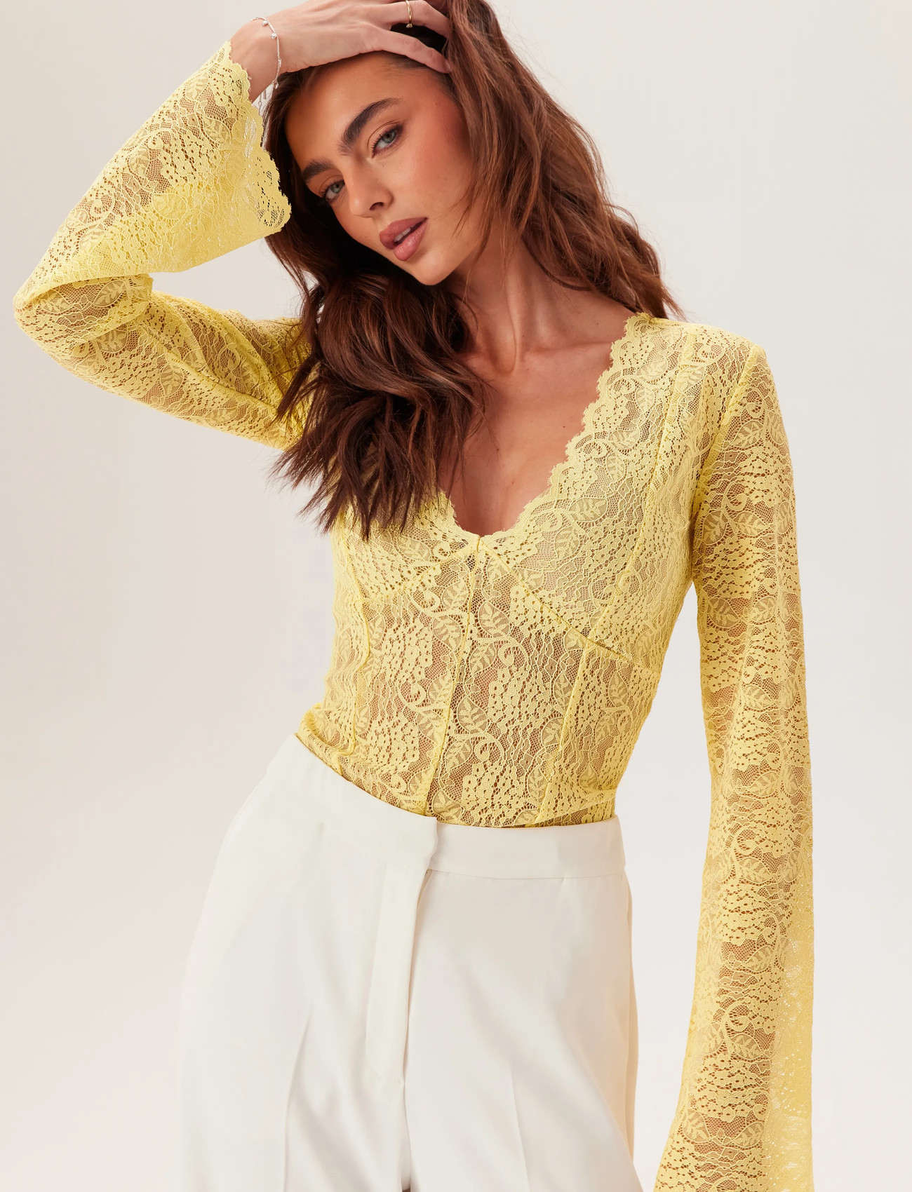 BUBBLEROOM Long Sleeve Lace Top toppar dam – bild 4