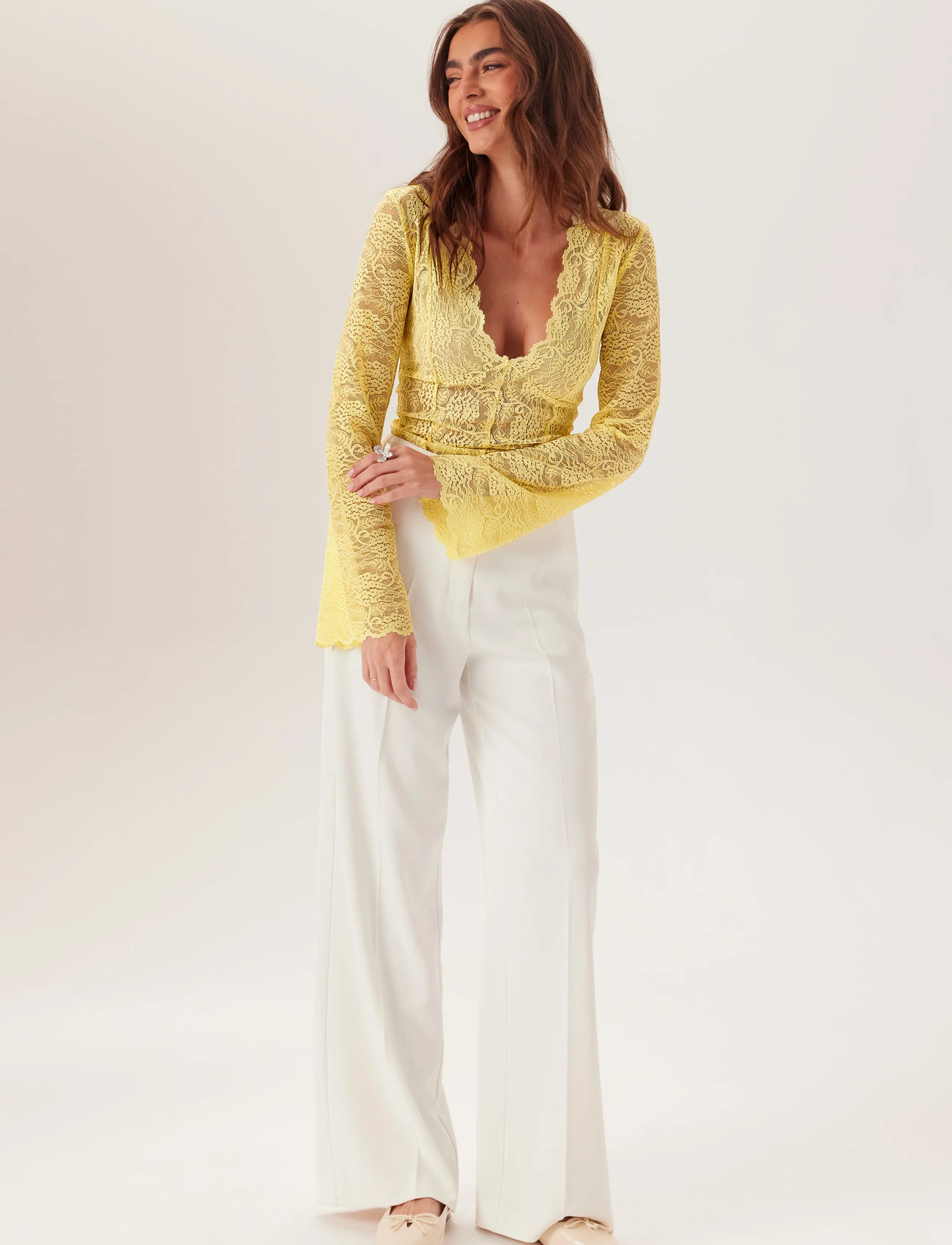 BUBBLEROOM Long Sleeve Lace Top toppar dam – bild 8