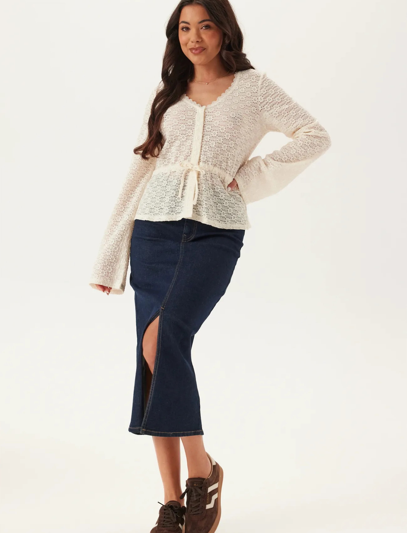 Happy Holly Peplum Lace Cardigan dam – bild 8