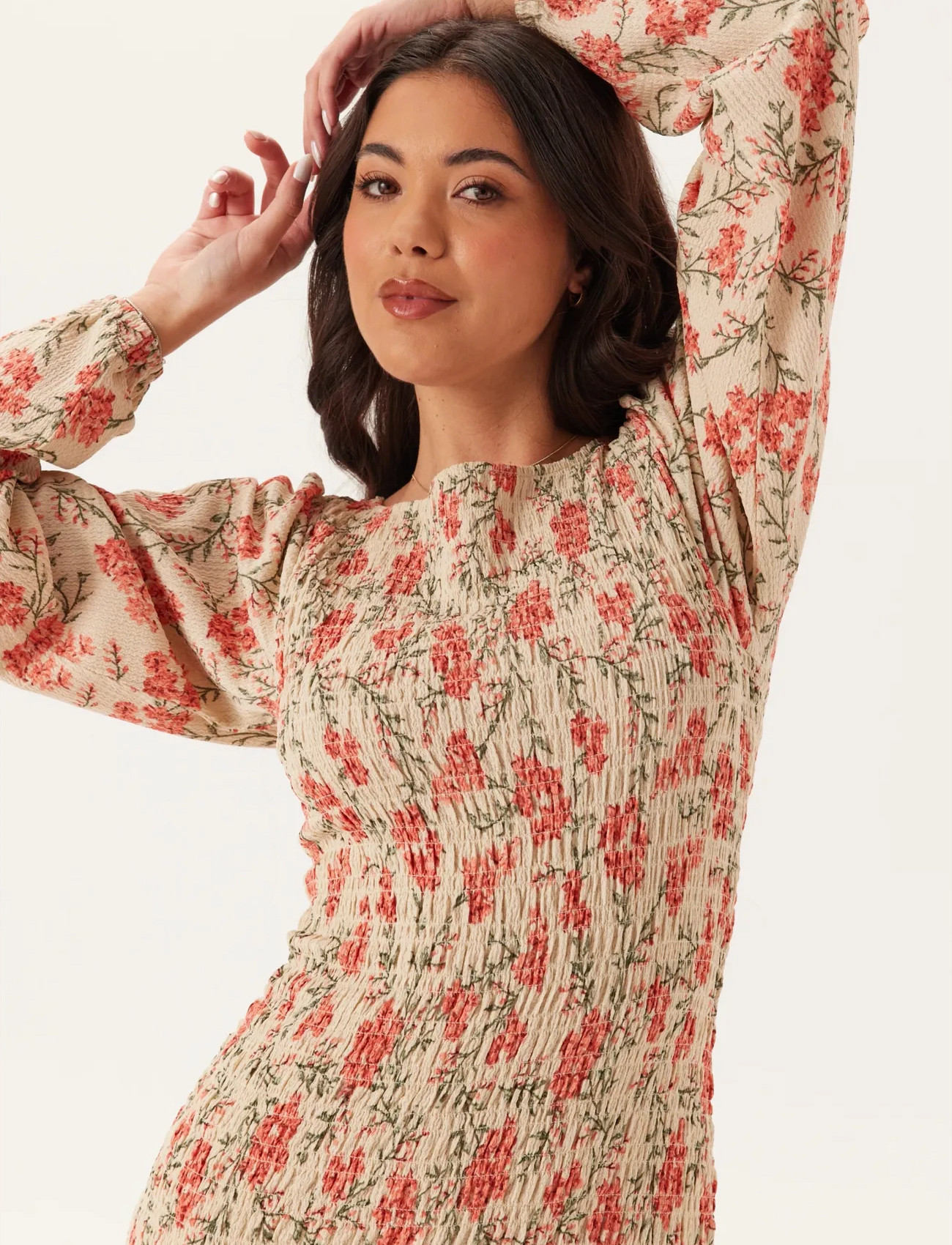 Happy Holly Structure Smock Midi Dress midiklänningar dam – bild 9