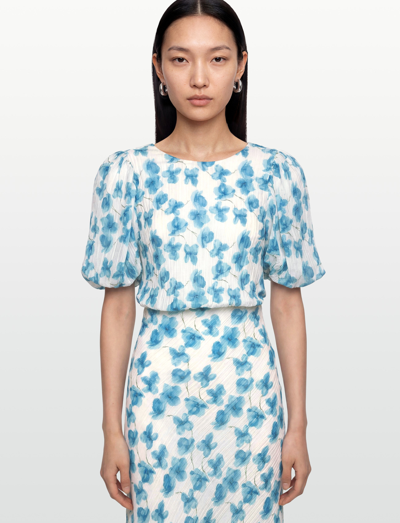 Bubbleroom Occasion Structured Puff Sleeve Ankle Dress festklänningar dam – bild 6