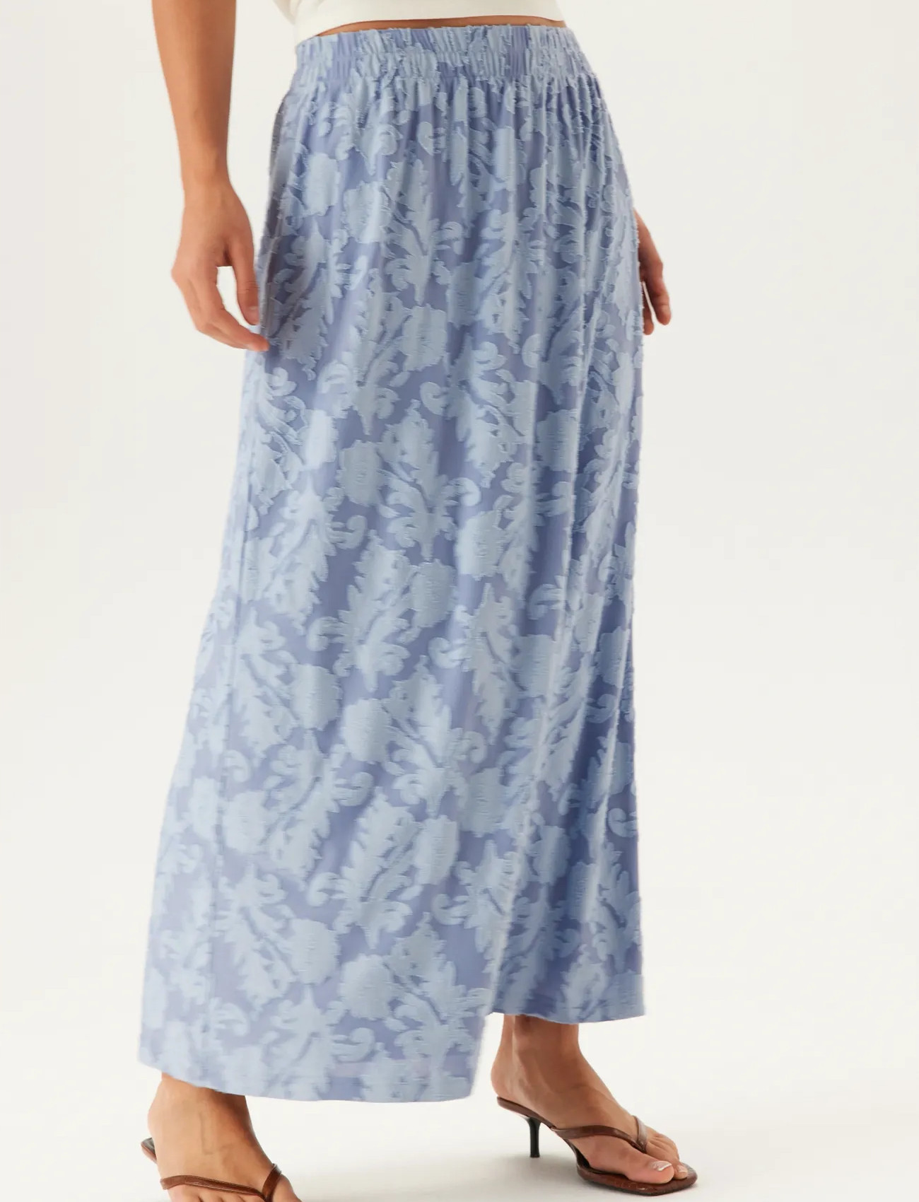 BUBBLEROOM Structure Floral Maxi Skirt maxikjolar dam – bild 7