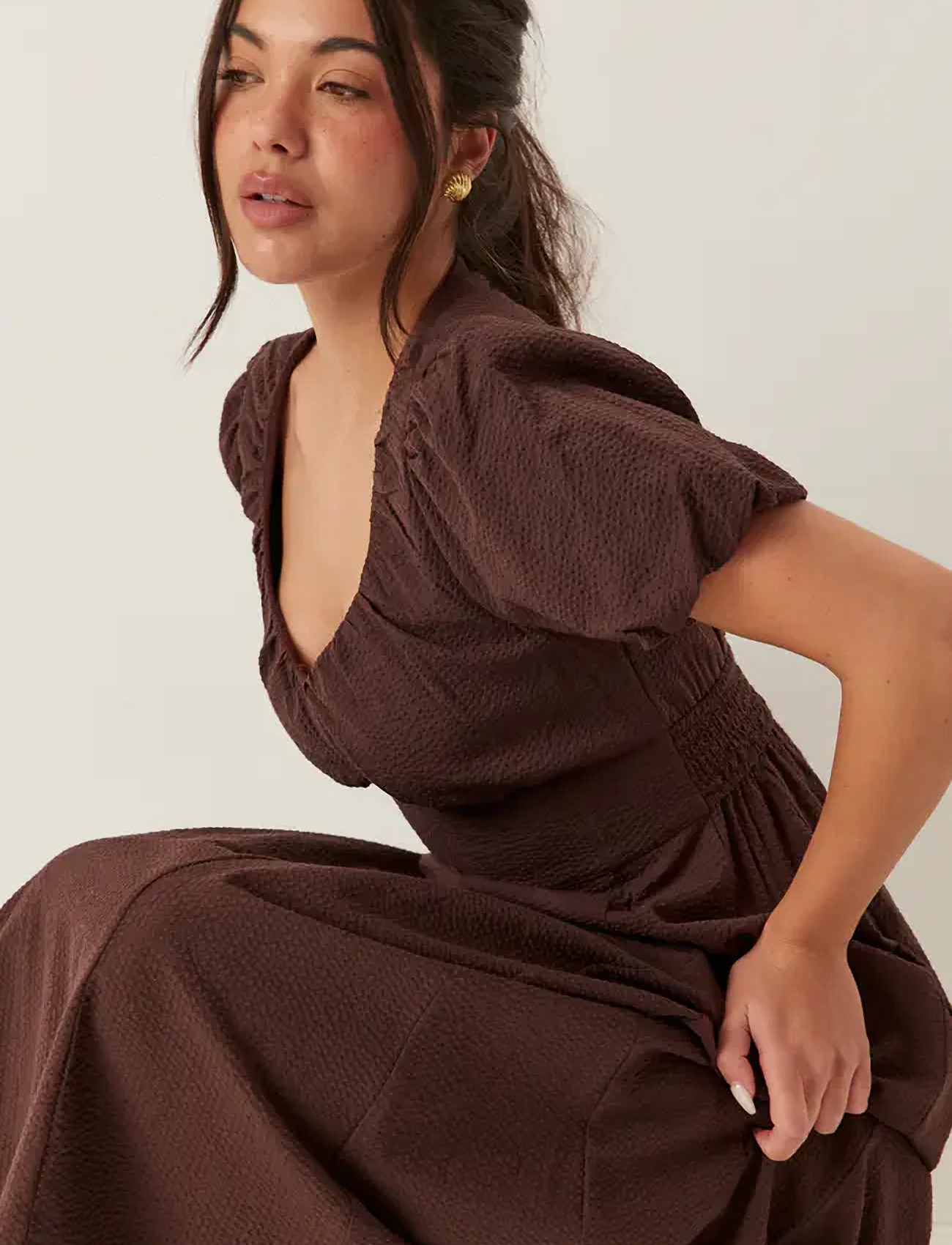 BUBBLEROOM Seersucker Midi Dress midiklänningar dam – bild 10