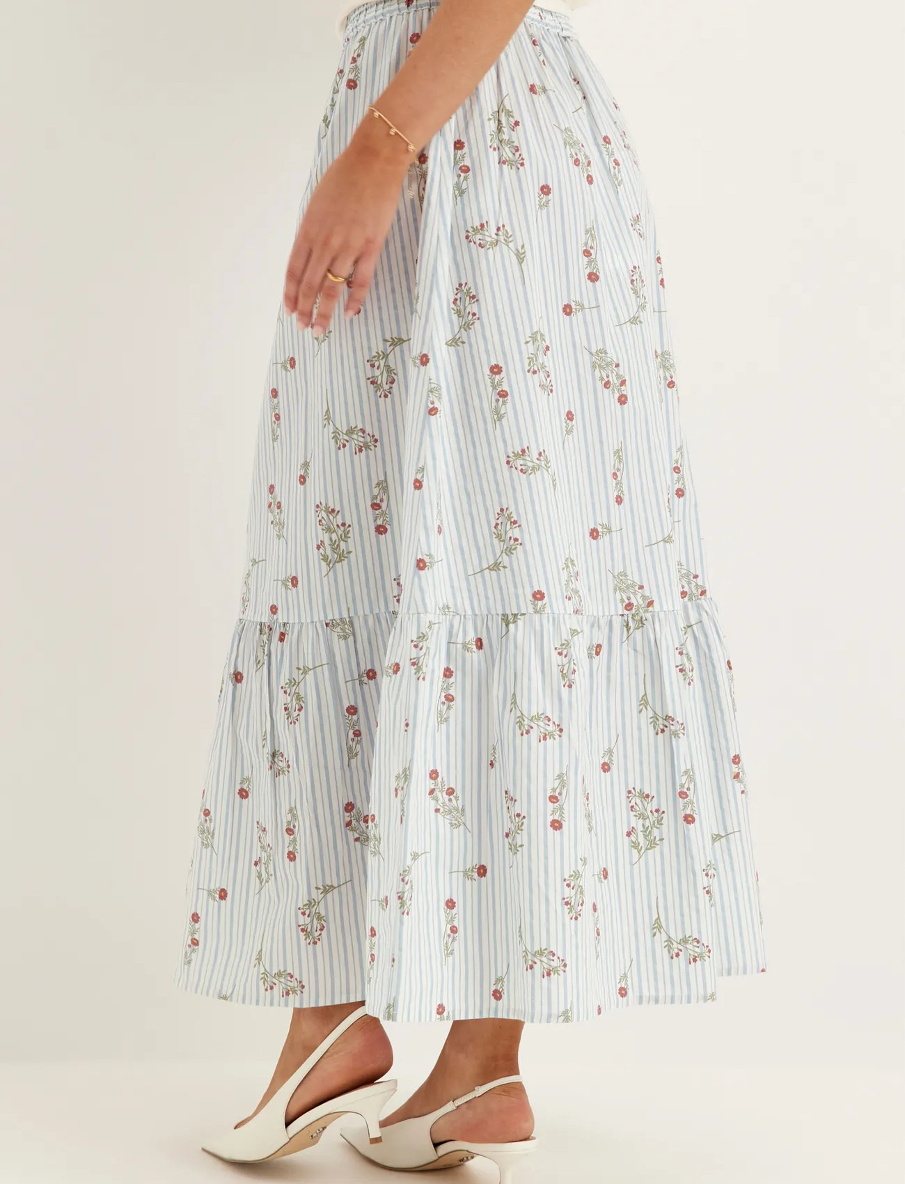 BUBBLEROOM Flounce Detail Cotton Skirt maxikjolar dam – bild 4