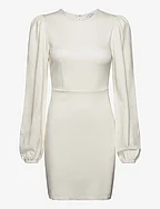 Idalina Puff Sleeve Dress - WHITE