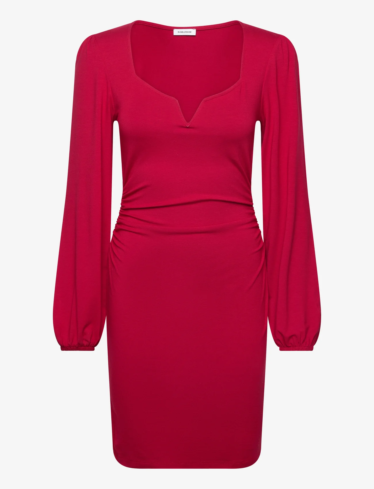 Bubbleroom - Rudina Puff Sleeve Short Dress - feestelijke kleding voor outlet-prijzen - red - 0