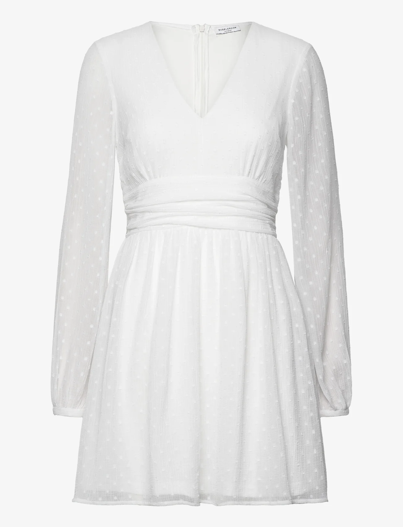 Bubbleroom - Dahlia Dotted Dress - summer dresses - white - 0