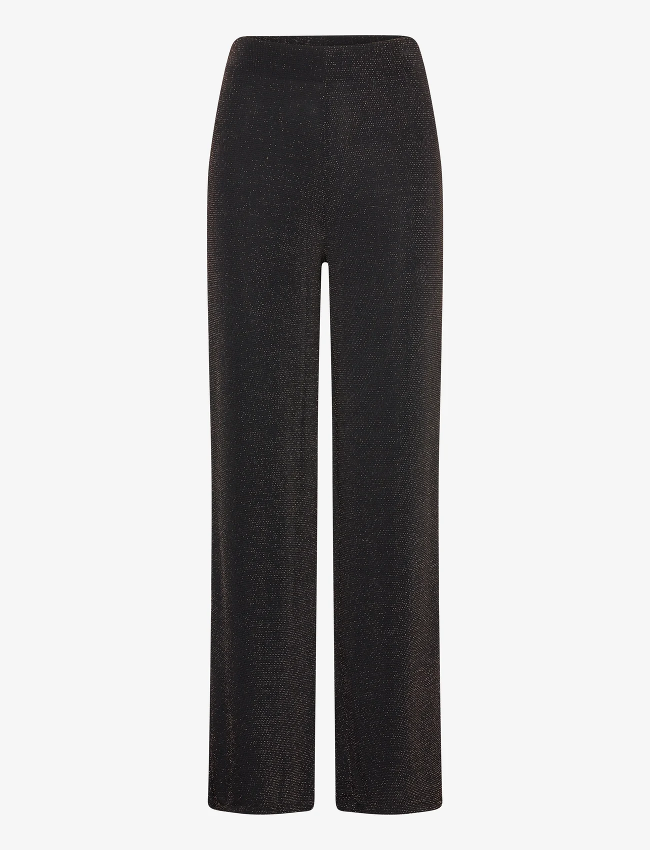 Bubbleroom - Petronella sparkling trousers - laia säärega püksid - black/gold - 0