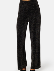 Bubbleroom - Petronella sparkling trousers - laia säärega püksid - black/gold - 3