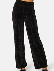Bubbleroom - Petronella sparkling trousers - laia säärega püksid - black/gold - 4