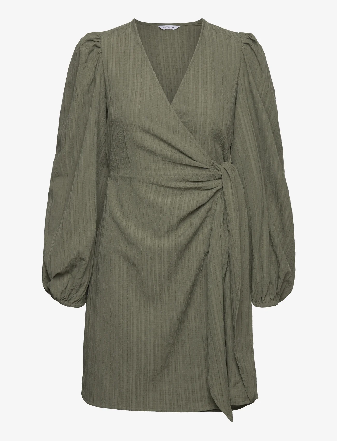 Bubbleroom - Axelle Wrap Dress - omlottklänning - khaki green - 0
