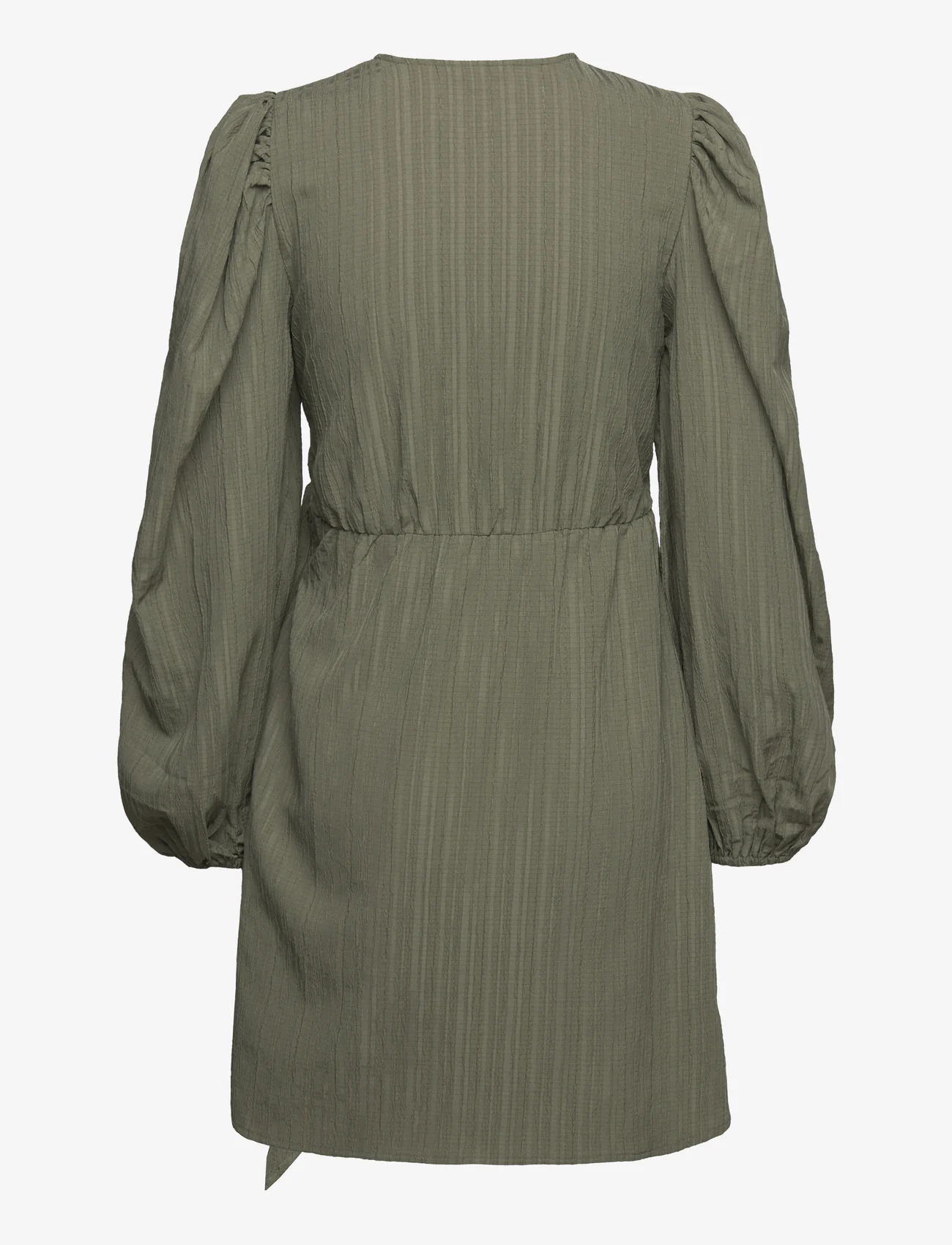 Bubbleroom - Axelle Wrap Dress - hõlmikkleidid - khaki green - 1