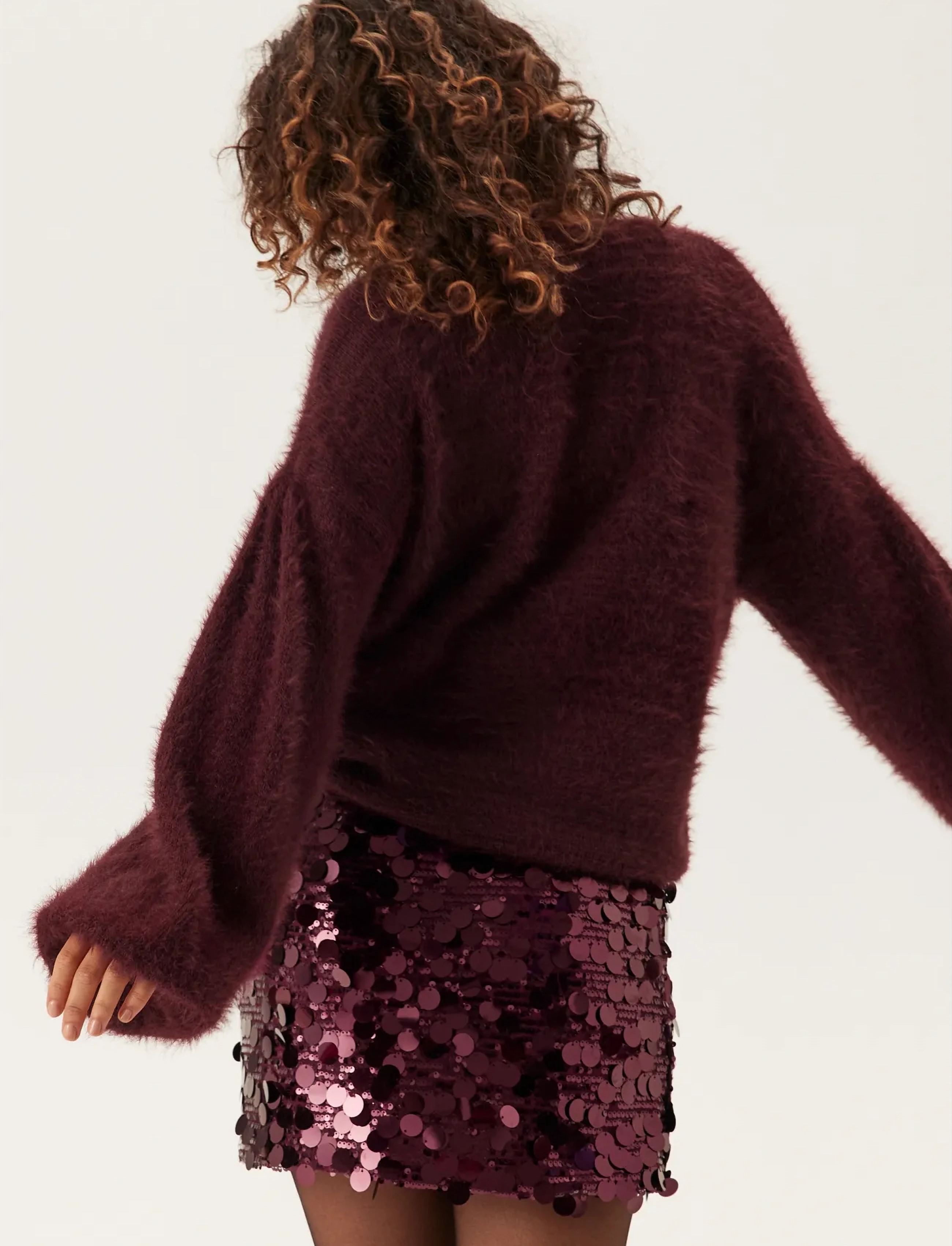 Fluffy Knitted Pearl Cardigan 2