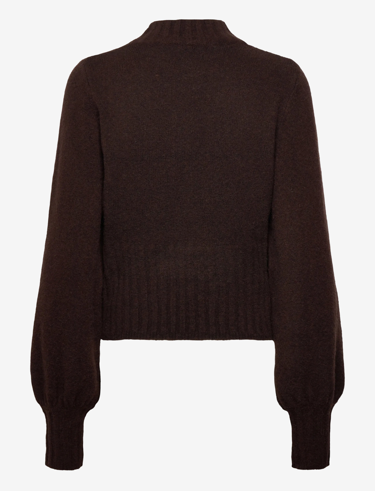 Bubbleroom - Volume Sleeve Knitted Sweater - herbstliche kleidung - brown - 1