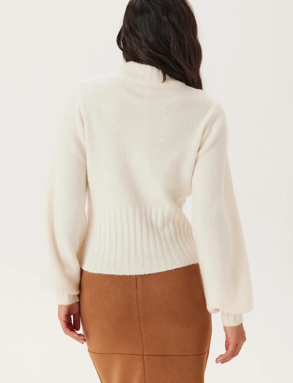 Bubbleroom - Volume Sleeve Knitted Sweater - pullover - offwhite - 3