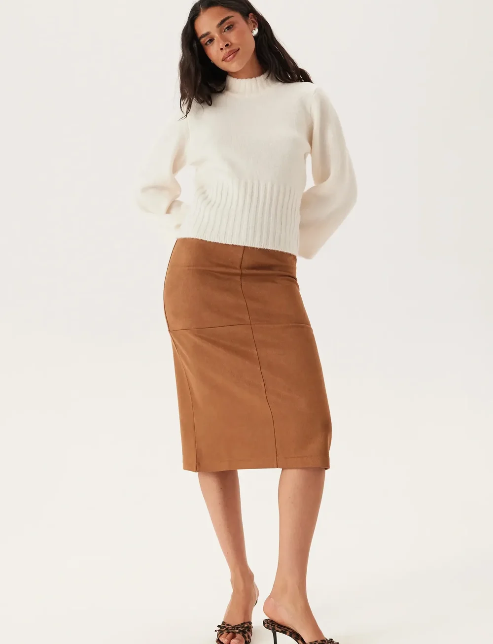 Bubbleroom - Volume Sleeve Knitted Sweater - pullover - offwhite - 4