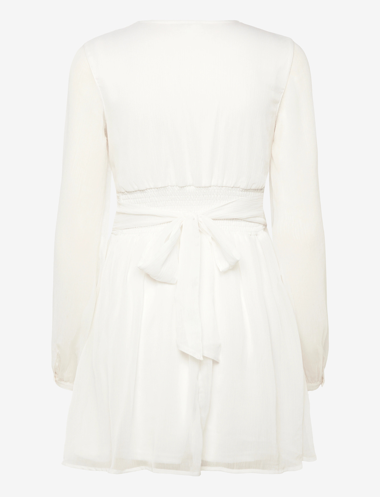 Bubbleroom - Tie Back L/S Chiffon Dress - konfirmation - white - 2