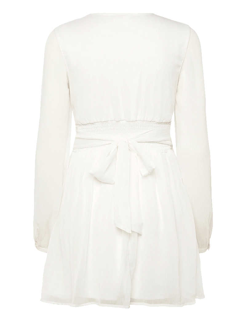 Bubbleroom - Tie Back L/S Chiffon Dress - partykleider - white - 2