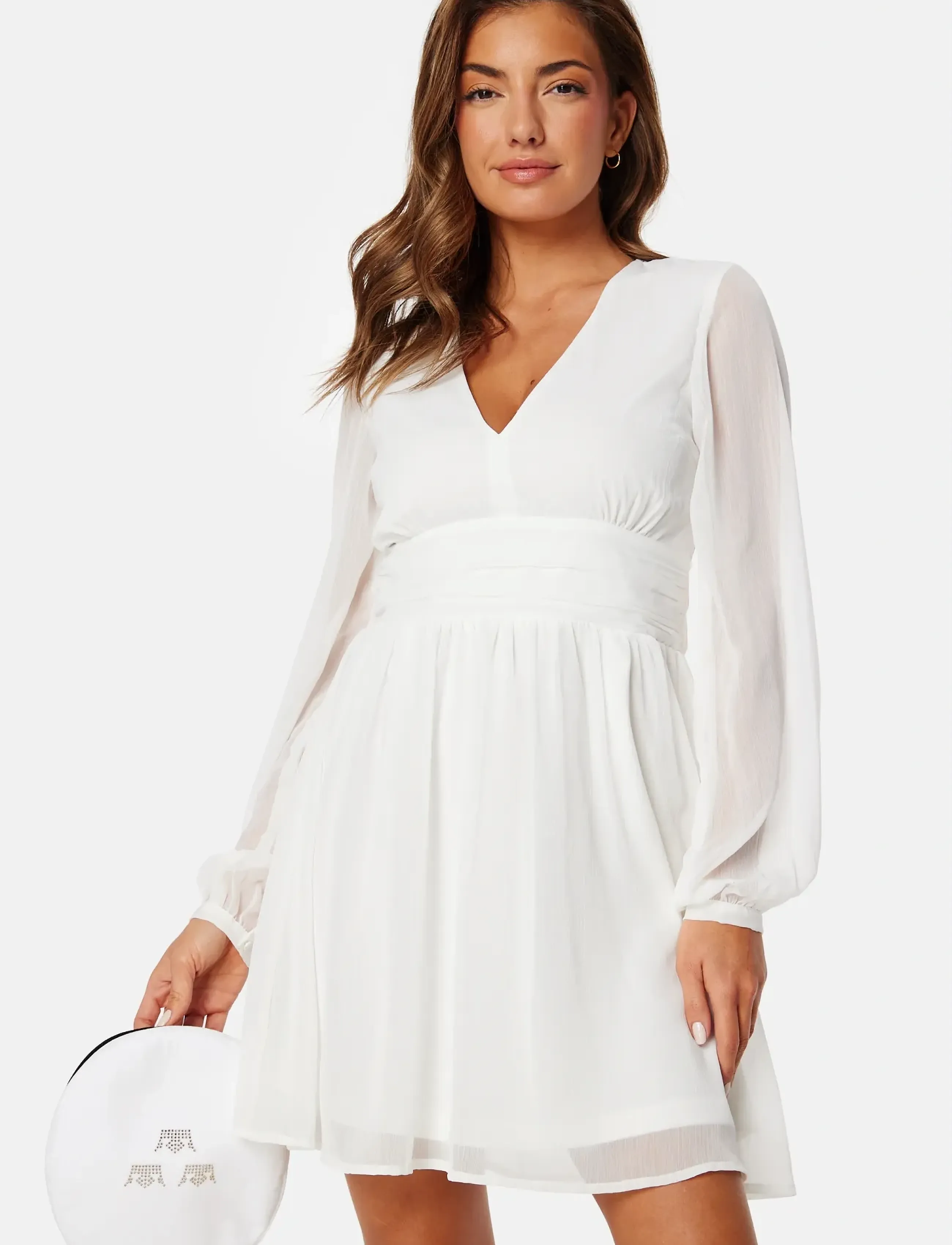 BUBBLEROOM Tie Back L/S Chiffon Dress klänningar dam – bild 5