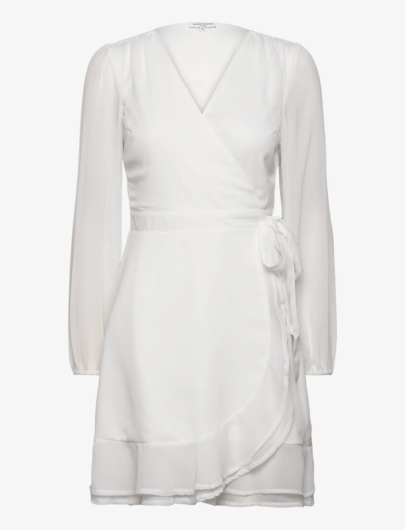 Bubbleroom - Kaira Chiffon Dress - krótkie sukienki - white - 0