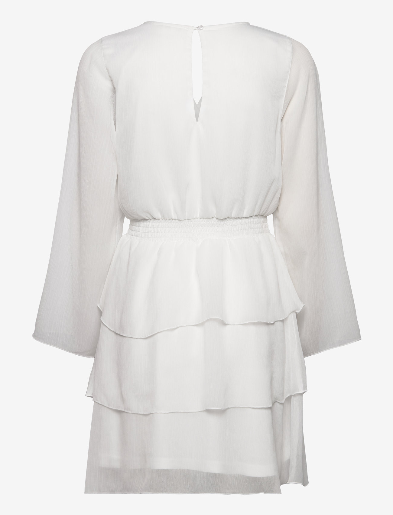 Bubbleroom - Frill L/S Chiffon Dress - konfirmationstøj - white - 2