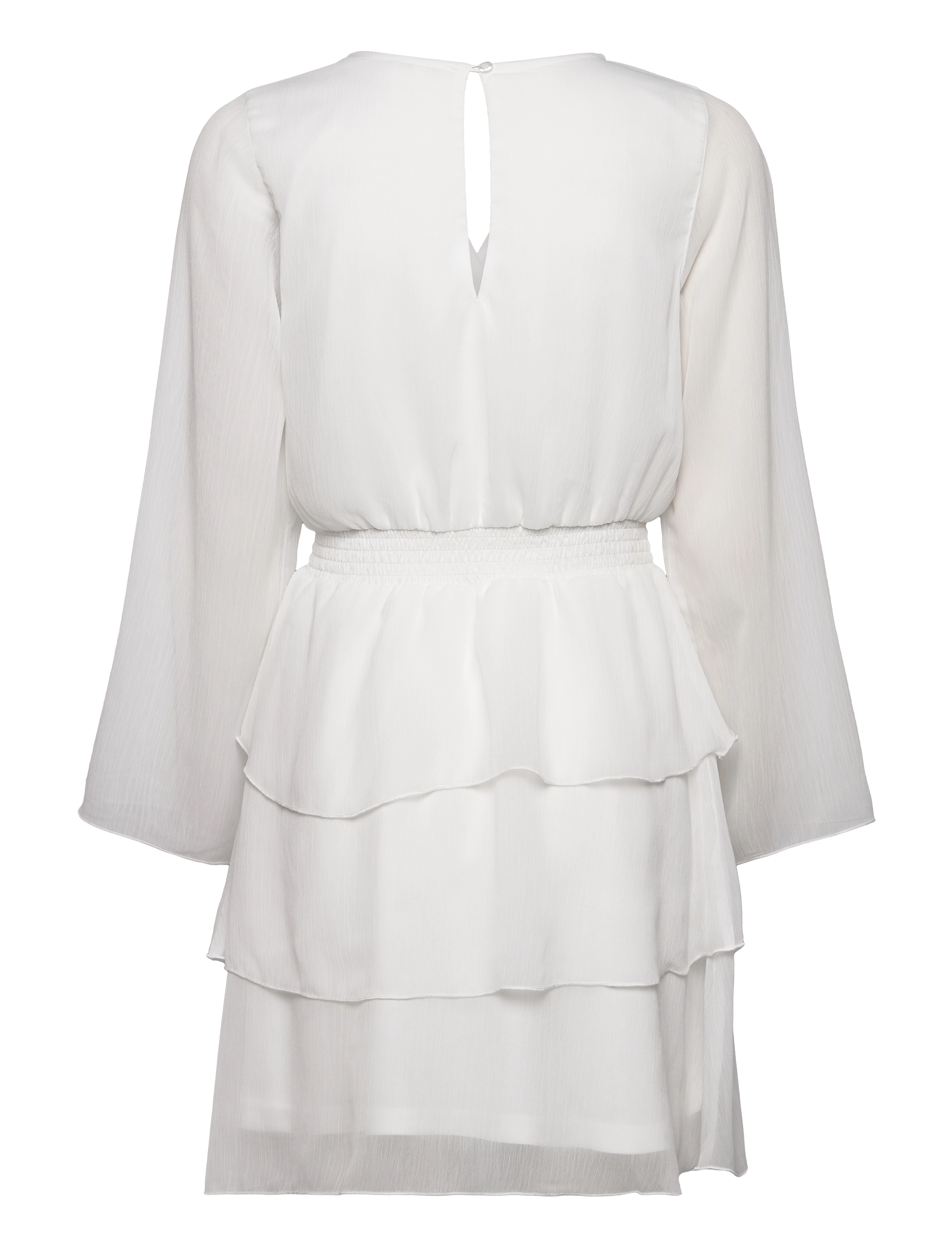 Bubbleroom - Frill L/S Chiffon Dress - konfirmationstøj - white - 2