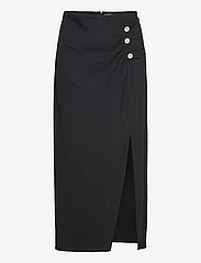 Bubbleroom - Matilde Midi Button Skirt - laveste priser - black - 0