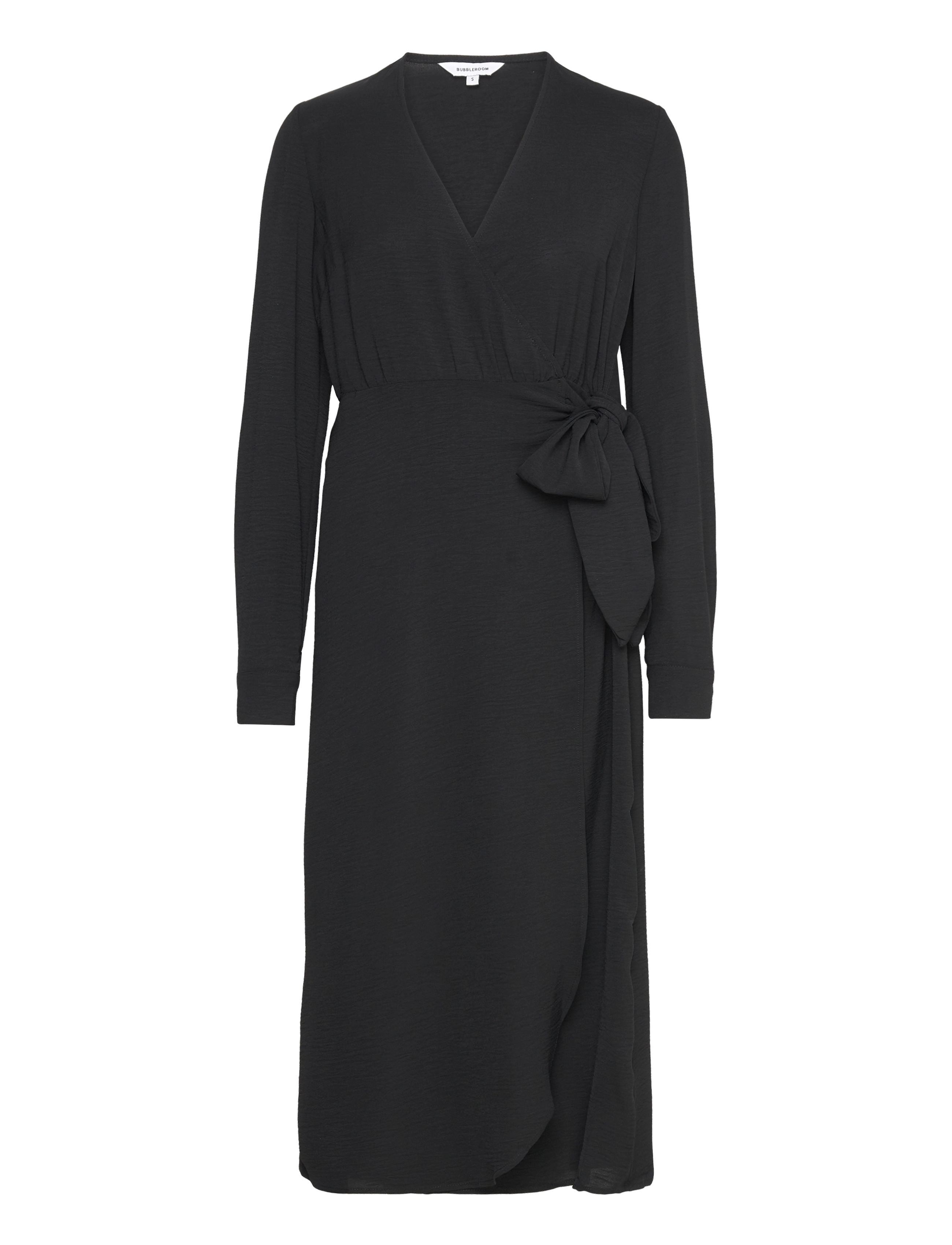 Bubbleroom Peach Midi Wrap Dress - Mekot - BLACK / black