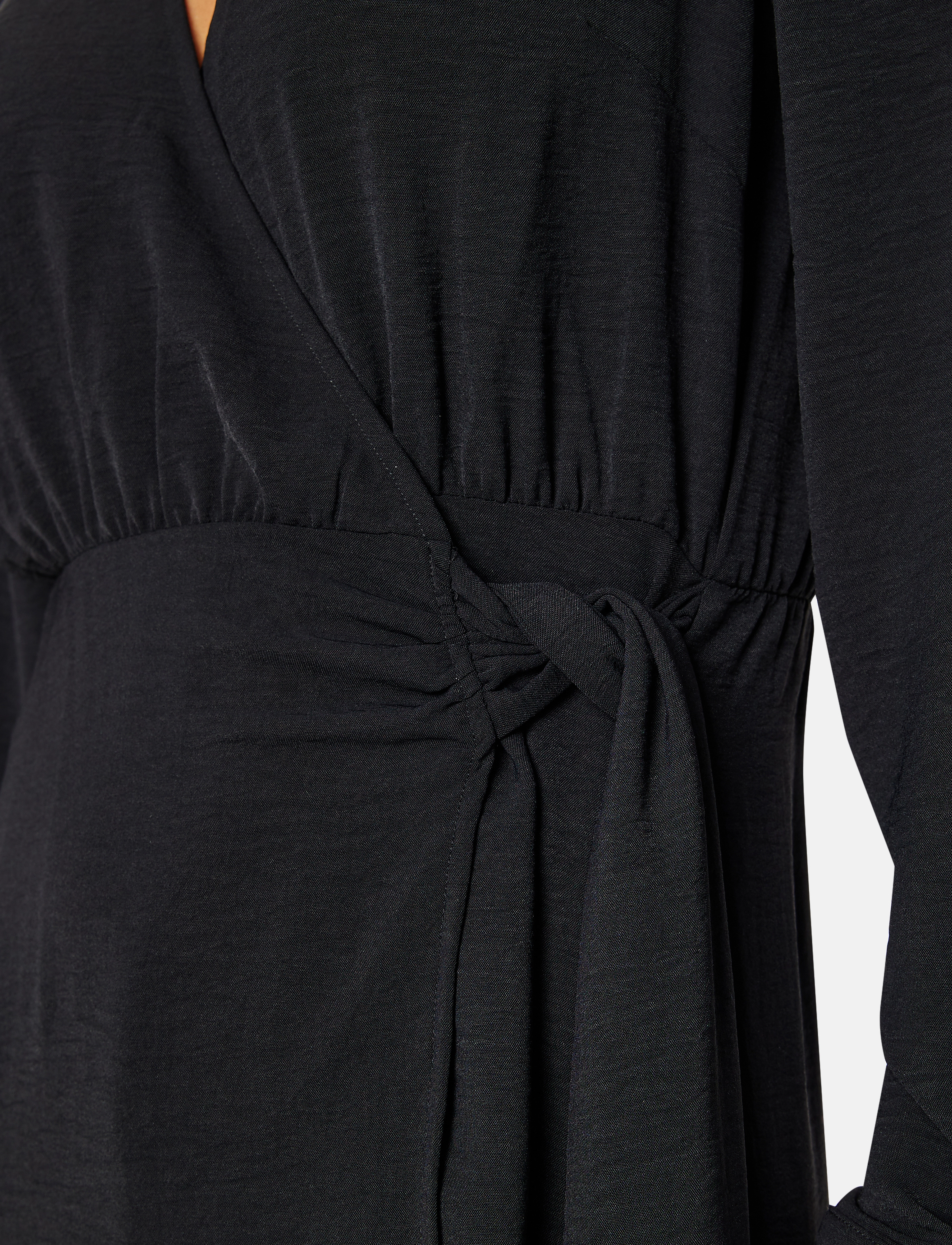 Bubbleroom - Peach Midi Wrap Dress - slå-om-kjoler - black - 4
