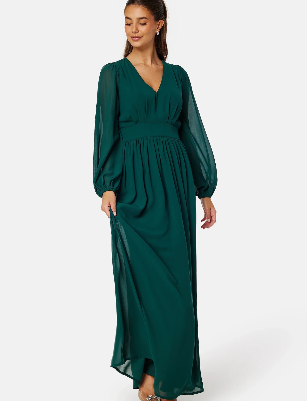 Bubbleroom - Isobel Long sleeve Gown - selskapskjoler - dark green - 0