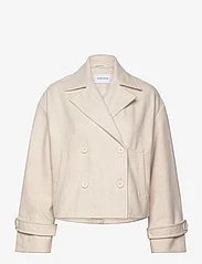 Bubbleroom - Sophie Short Wool Blend Coat - wool jackets - beige - 0