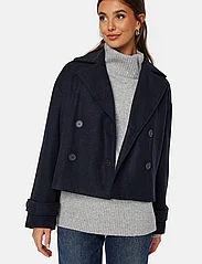Bubbleroom - Sophie Short Wool Blend Coat - winter jackets - navy - 2
