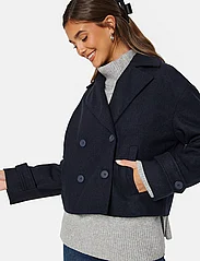 Bubbleroom - Sophie Short Wool Blend Coat - winter jackets - navy - 4