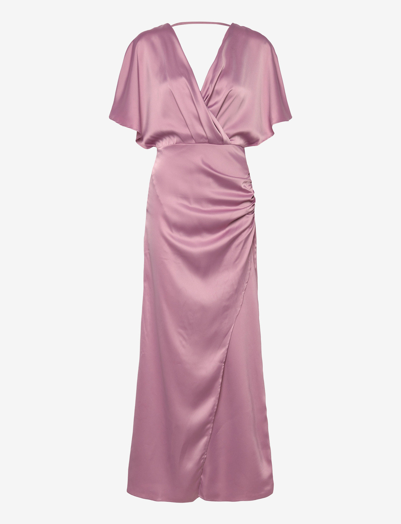 Bubbleroom - Wrap Satin Gown - evening dresses - pink - 1