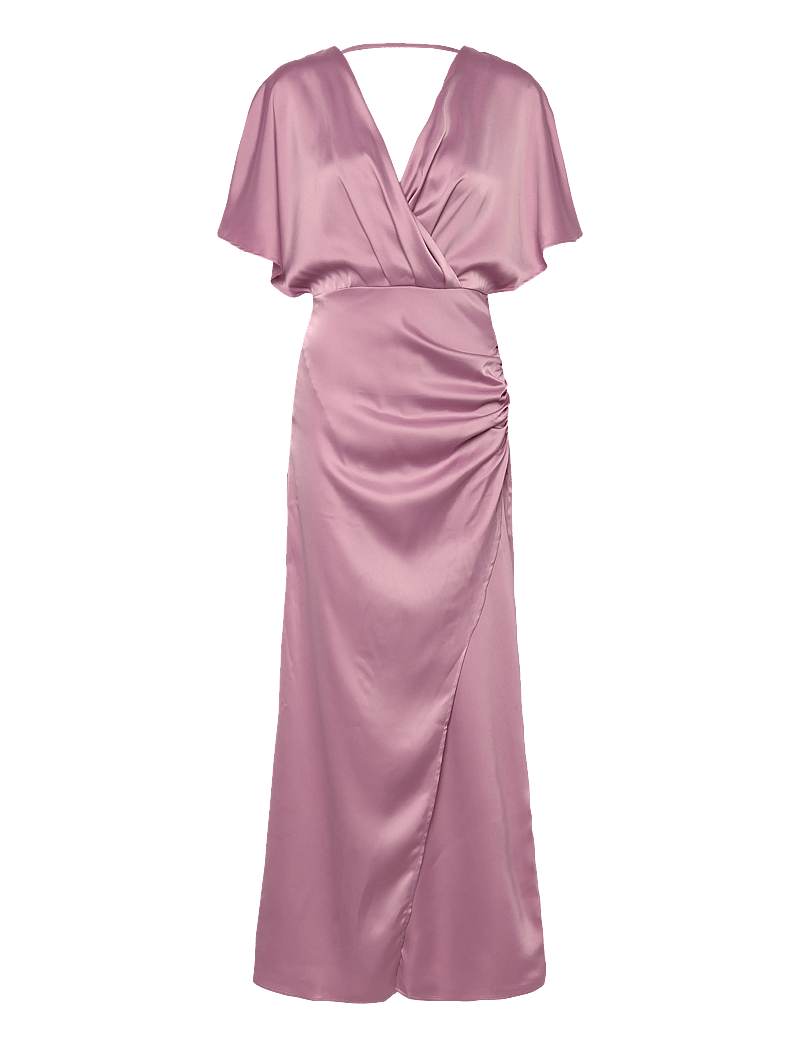 Bubbleroom - Wrap Satin Gown - abendkleider - pink - 1