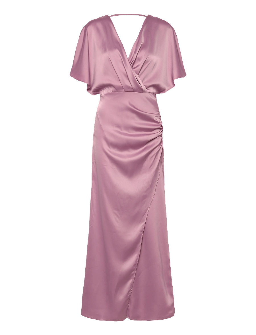 Bubbleroom - Wrap Satin Gown - abendkleider - pink - 1