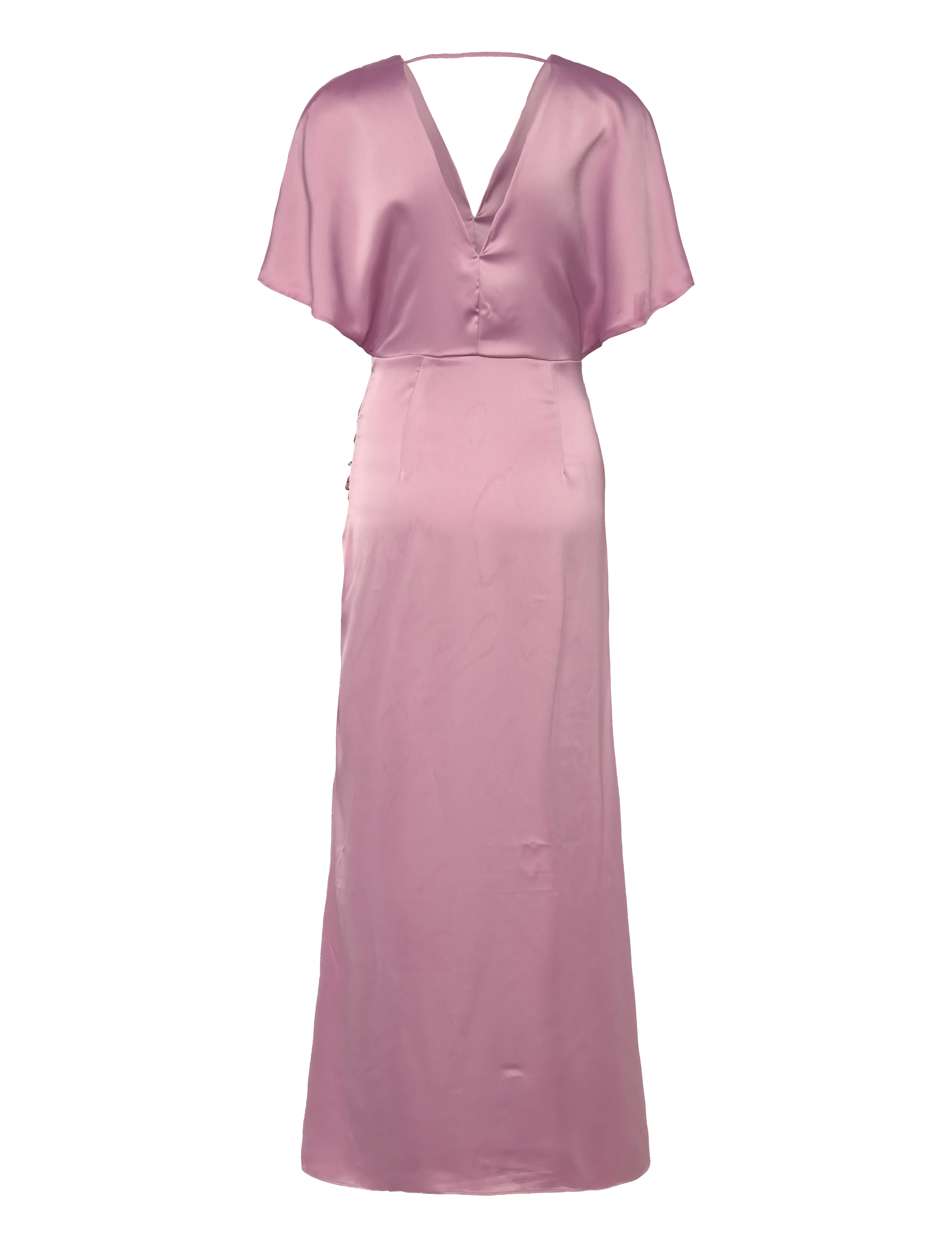 Bubbleroom - Wrap Satin Gown - pink - 2
