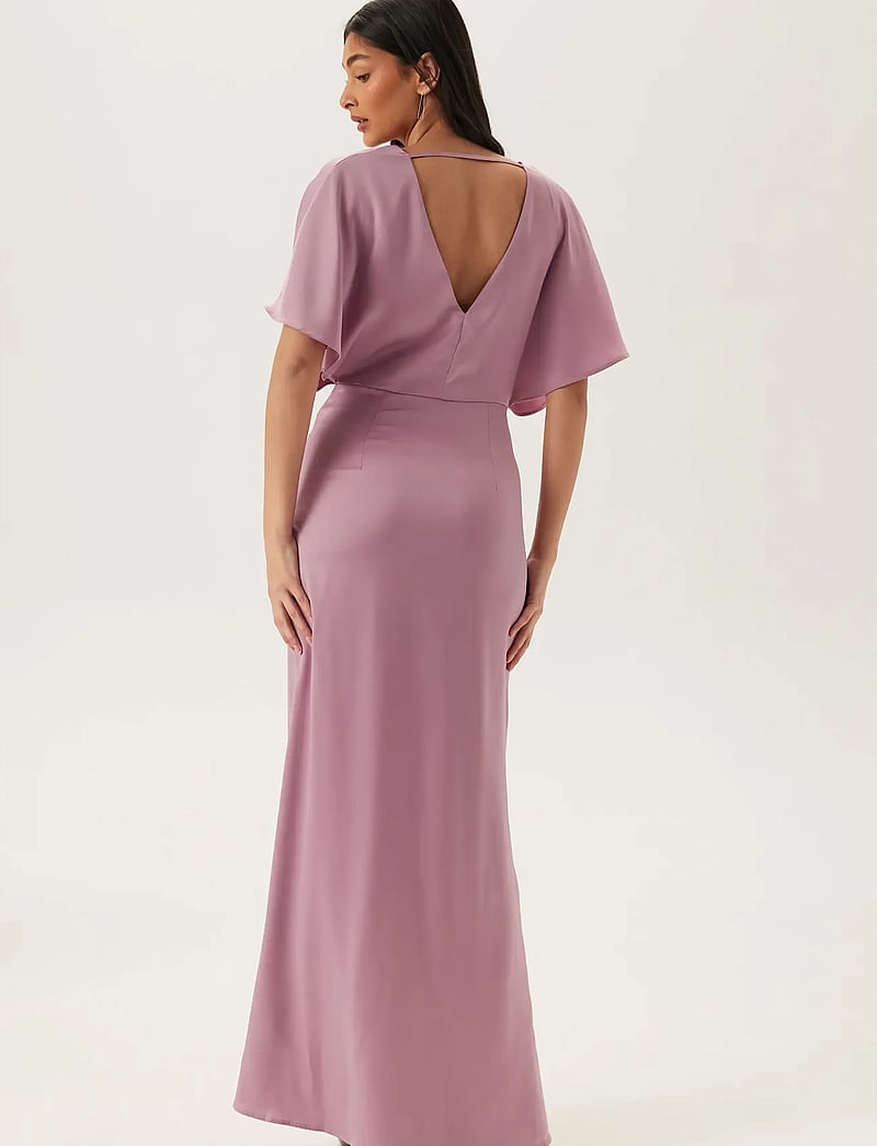 Bubbleroom - Wrap Satin Gown - abendkleider - pink - 5