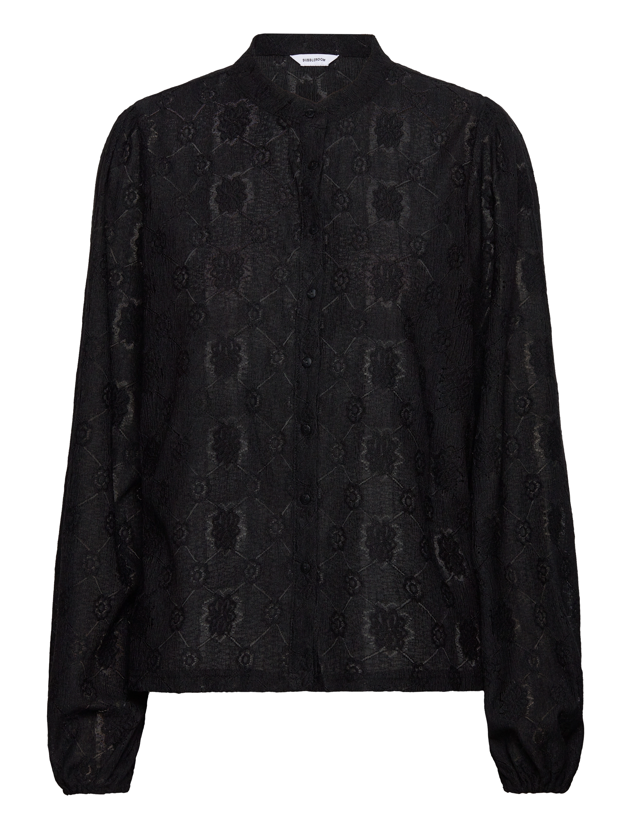 Bubbleroom Long Sleeve Button Blouse, XS, Black, Bluser > Langærmede, Dame