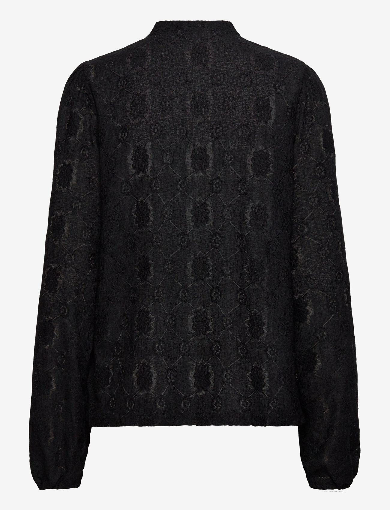 Bubbleroom - Long Sleeve Button Blouse - langærmede bluser - black - 1