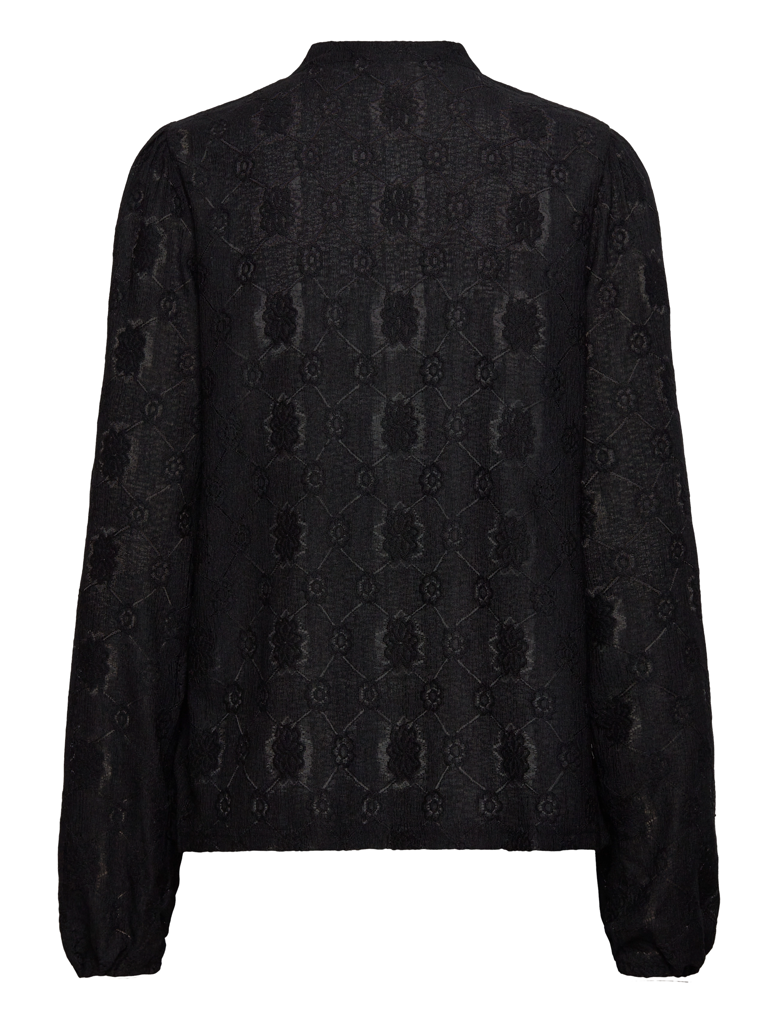 Bubbleroom - Long Sleeve Button Blouse - langärmlige blusen - black - 1