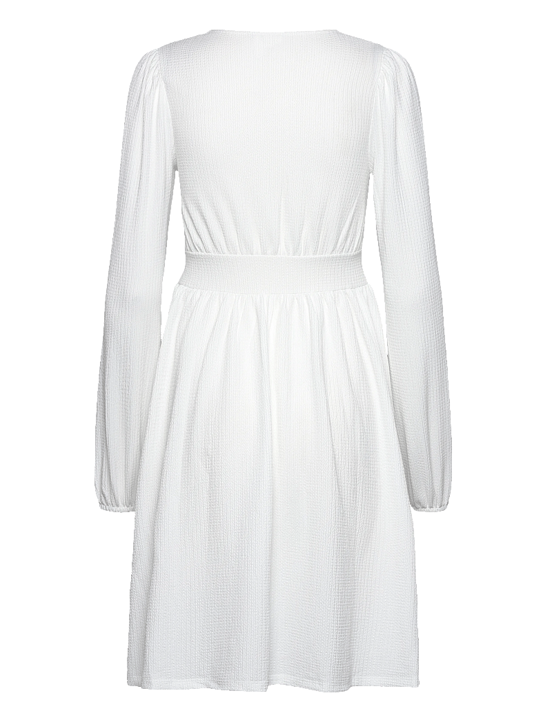 Bubbleroom - Structure Button Short Dress - konfirmation - white - 2