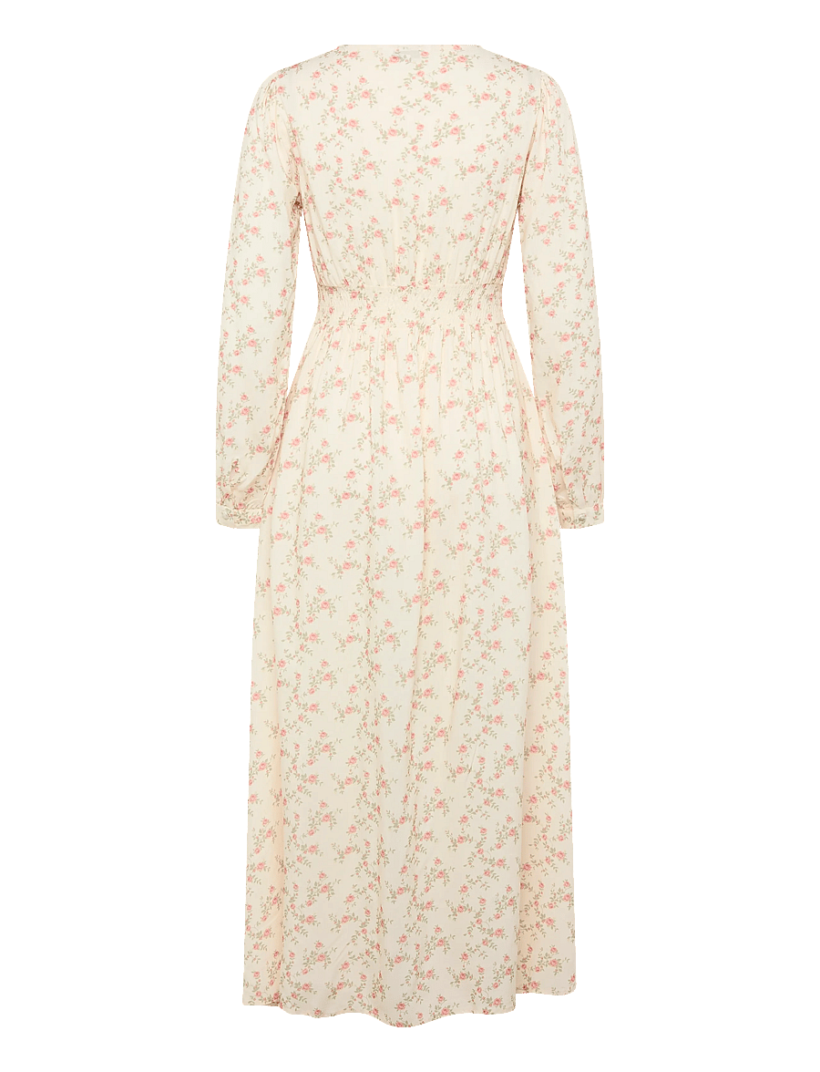 Bubbleroom - Viscose V-neck Maxi Dress - offwhite/floral - 2